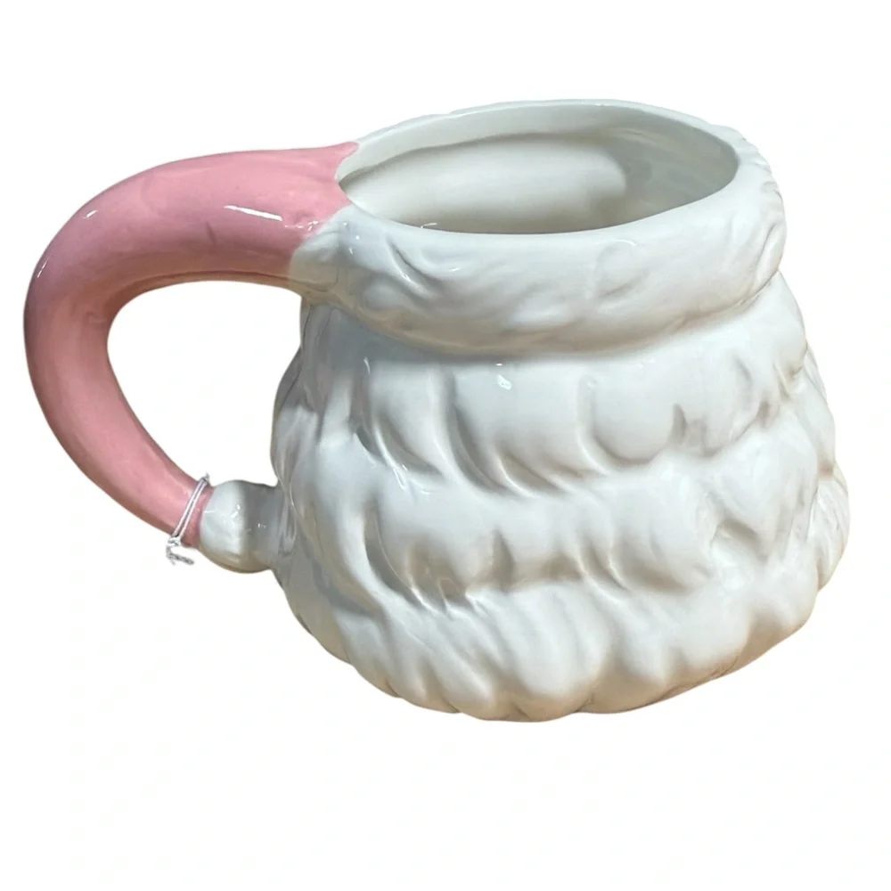 Godinger Santa Claus Figural Mug Pink Winking Christmas Holiday Cocoa Cup.